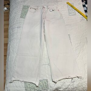 Stradivarius Women's Off-White Straight Leg Jeans